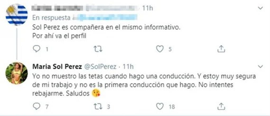 Los furiosos tuits de Sol Pérez (Captura)