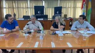 Germán Bottero, Jorge Muriel, Vanesa Macagno y Daniel Fruttero en el Concejo Municipal