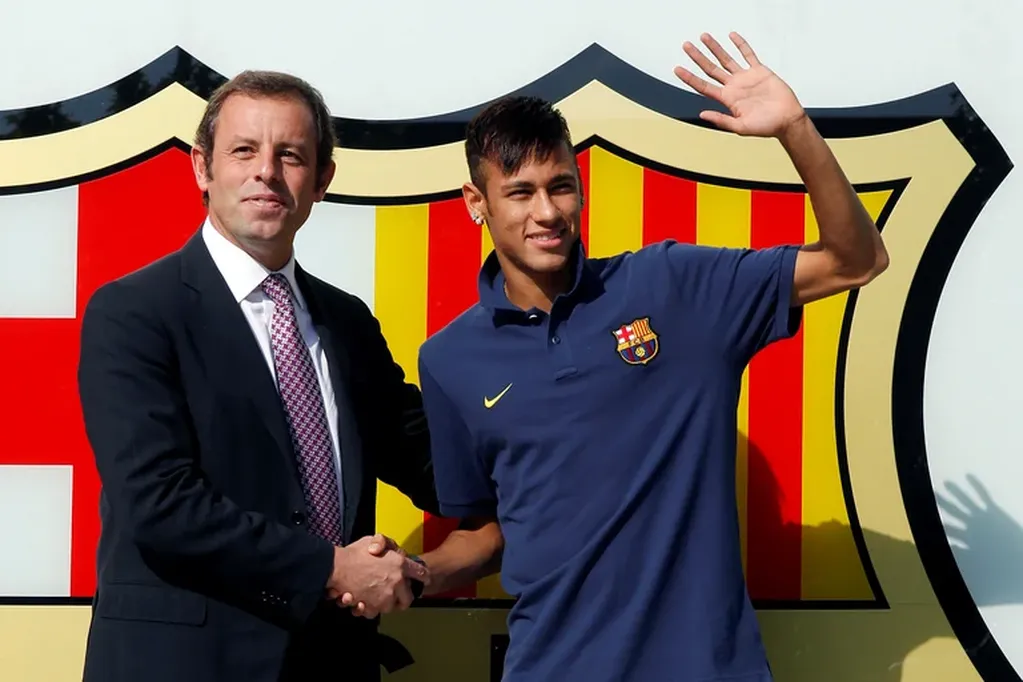 Neymar el día de su presentación en el Barcelona