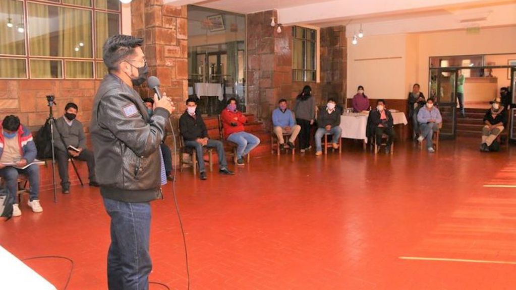 El intendente Gallardo fue uno de los oradores en la reunión realizada en La Quiaca.