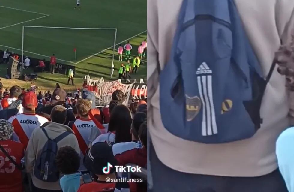 Un mendocino fue a ver a River con una mochila de Boca y se hizo viral.