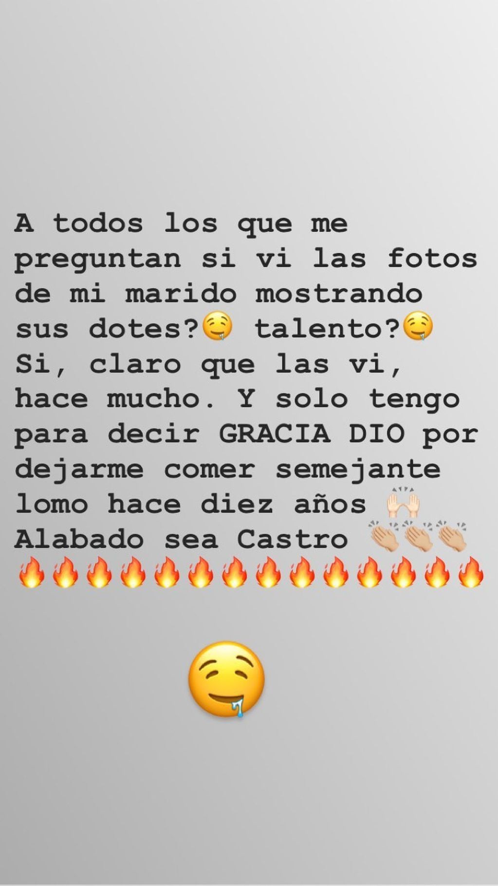 Comentario de Sabrina Rojas (Instagram)
