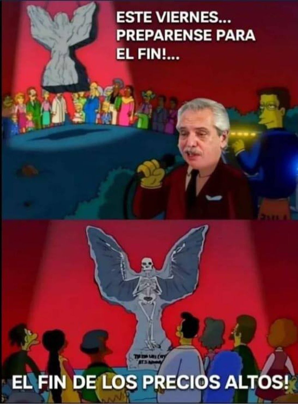 Otro meme que cita un capítulo de Los Simpson para satirizar sobre lo mencionado por Alberto Fernández.