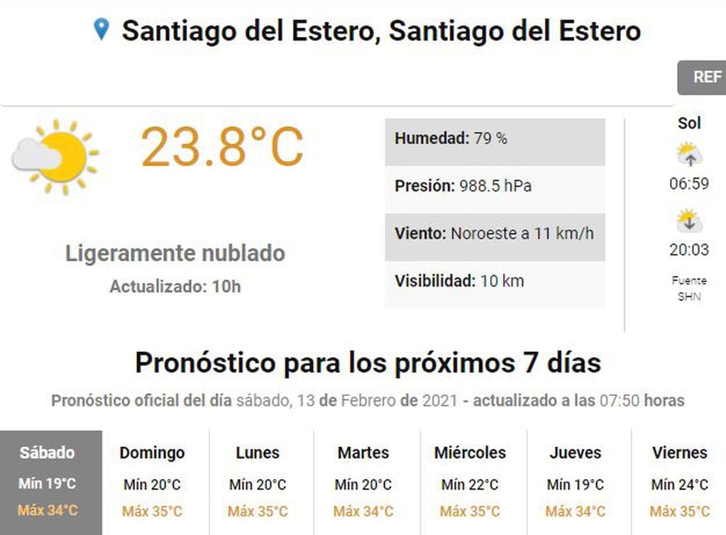 Servicio Meteorológico Nacional.