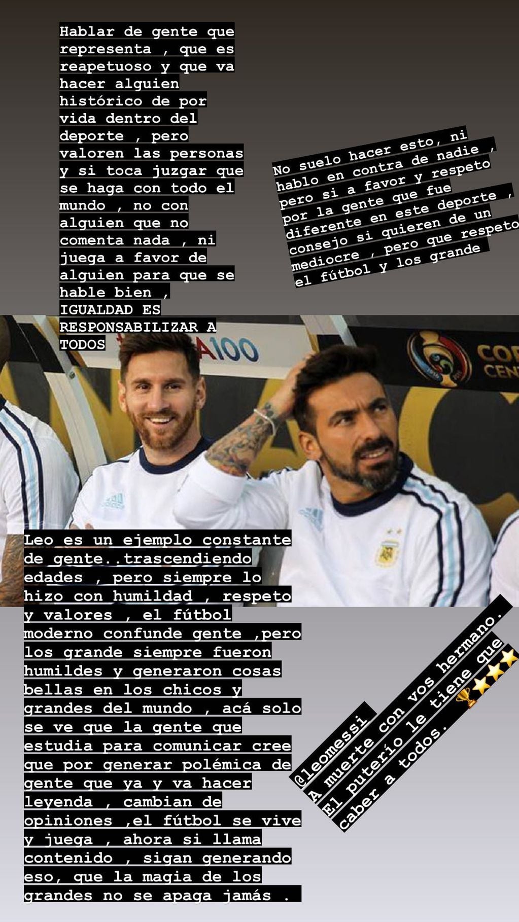 El Pocho bancó a su amigo Messi