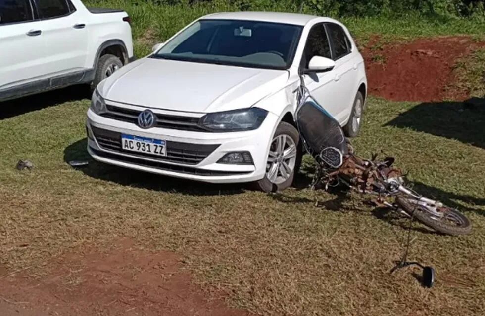 Motociclista herido tras accidente en Puerto Iguazú.