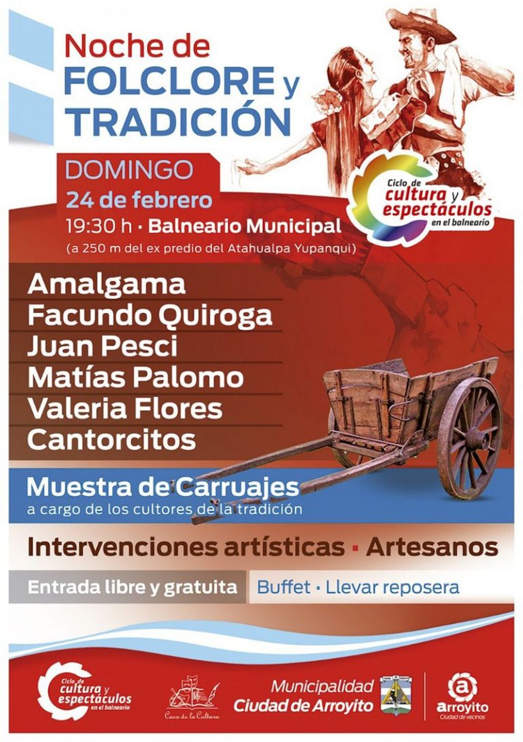 Invitación a la noche de folclore y tradición en Arroyito