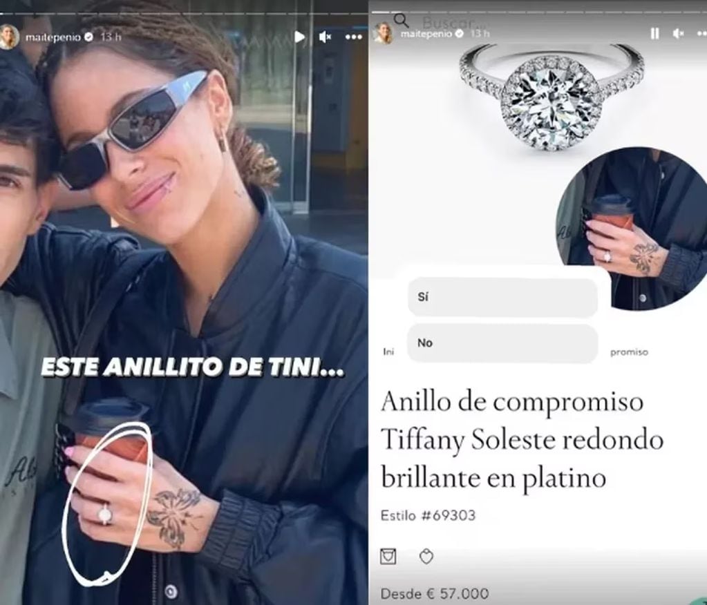 El anillo que De Paul le regaló a la cantante cuesta 57 mil euros.