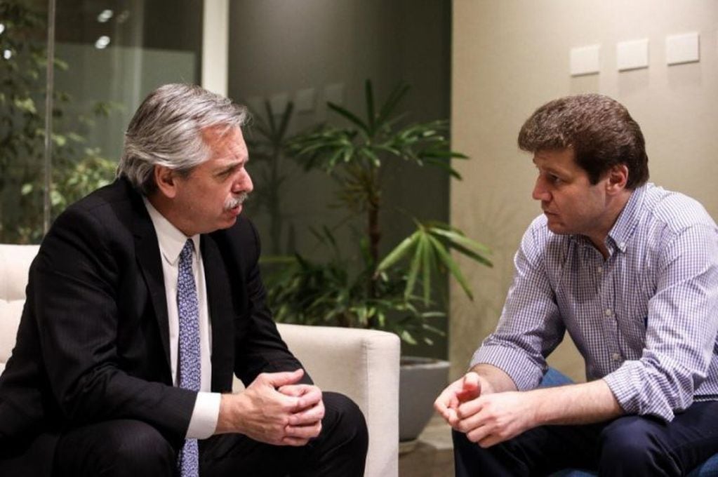 Alberto Fernández, reunido con Gustavo Melella, gobernador electo de Tierra del Fuego.