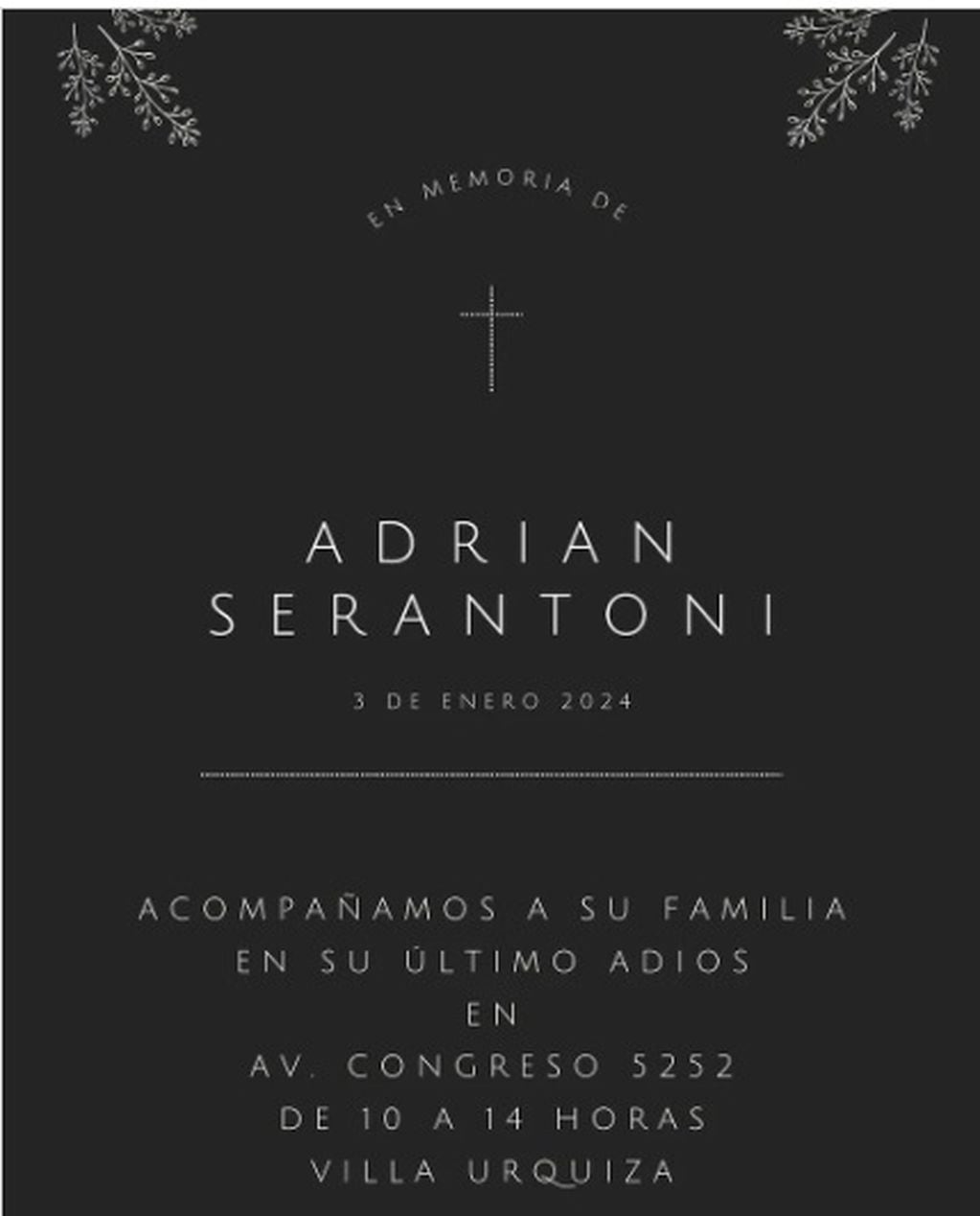 Murió Adrián Serantoni