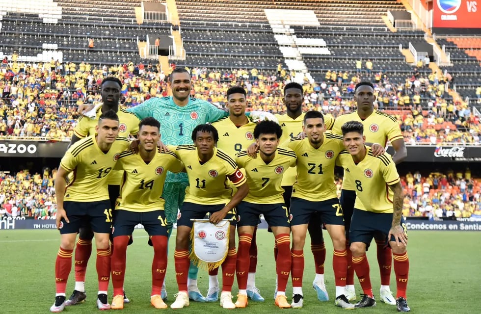Diego Valoyes, delantero de Talleres, en el seleccionado de Colombia (Prensa selección de Colombia).