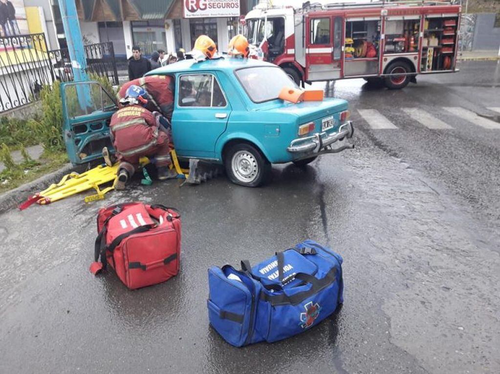 Accidente vial con heridos en Ushuaia.