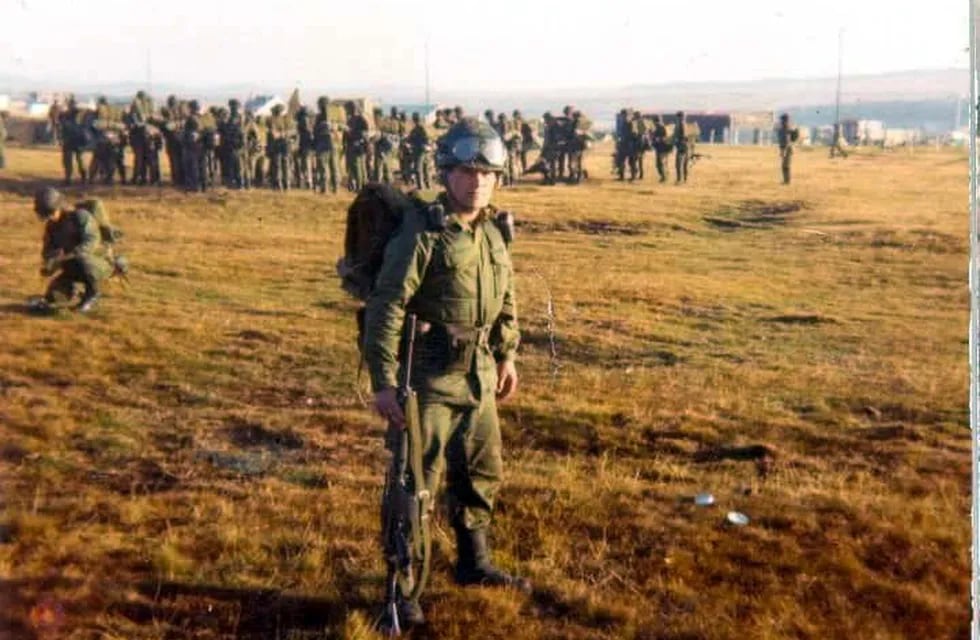 Juan Antonio Barroso en el teatro de operaciones en Malvinas