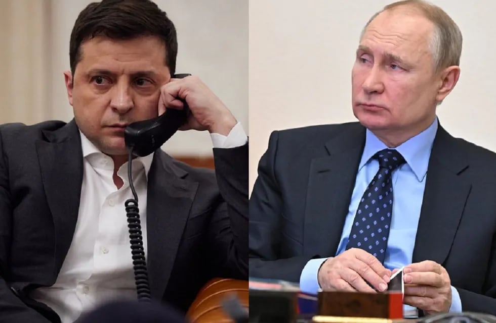 Volodímir Zelenski, presidente de Ucrania, y Vladimir Putin, el de Rusia