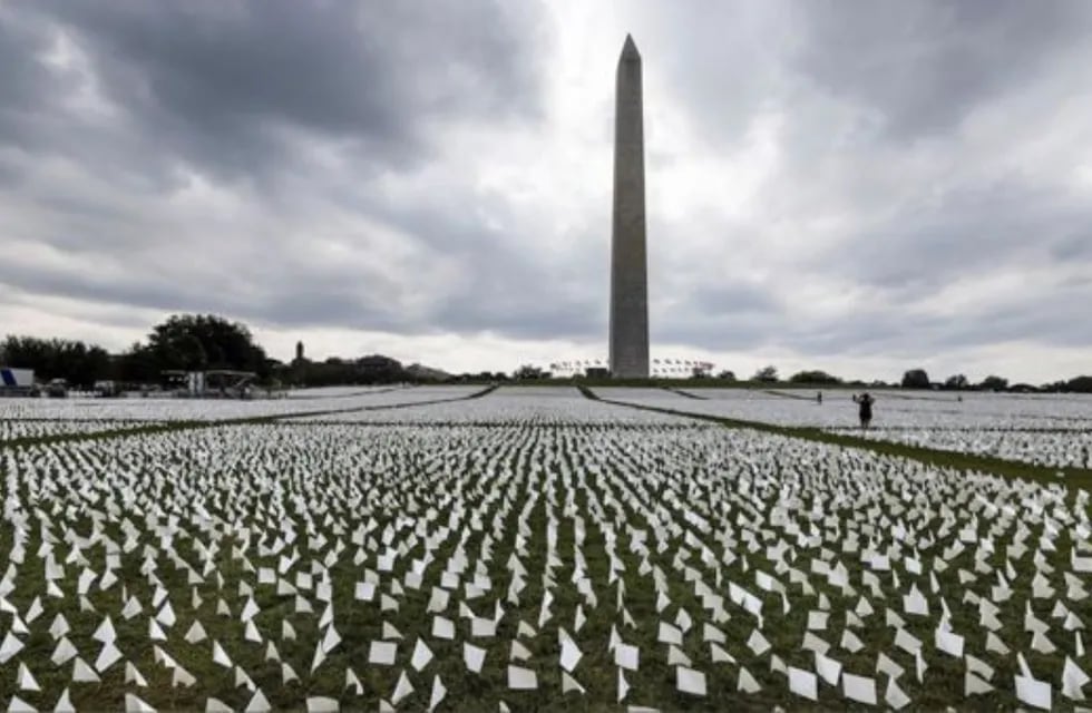 Con más de 600 mil banderas homenajean a las víctimas del Coronavirus en Washington (EFE)
