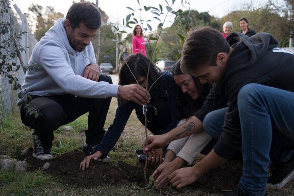 Cierre de campaña: reforestación con arboles nativos en Villa Los Aromos.