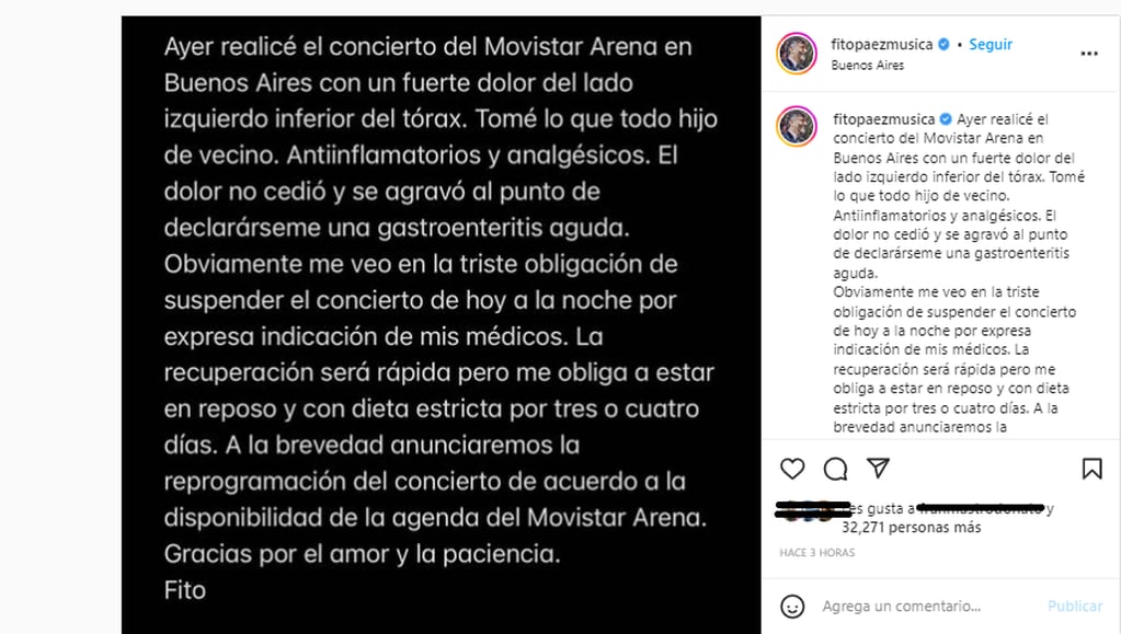 Fito Páez suspendió su show