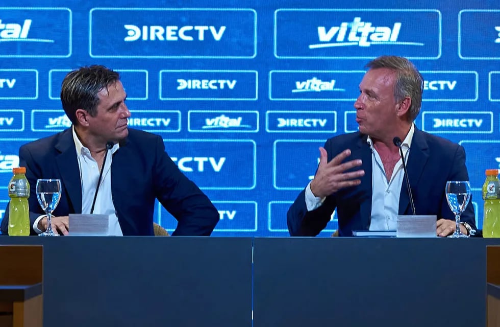 El entrenador Ángel Guillermo Hoyos y el presidente Andrés Fassi. Ya están las fechas para las tres primeras fechas de la Copa de Liga Profesional (La Voz).