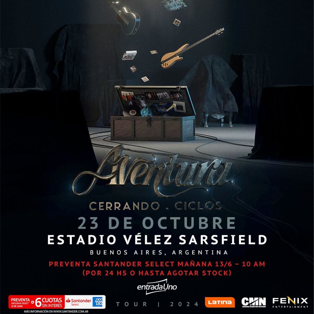 Romeo Santos regresa a la Argentina con Aventura: cuándo será el show en Vélez
