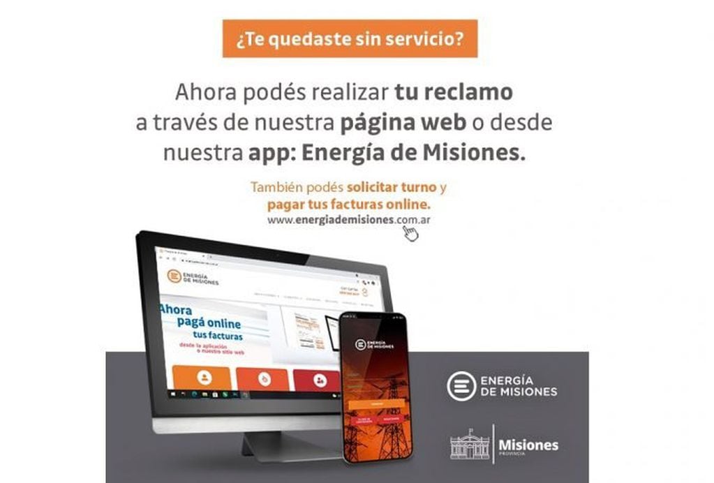 Habilitan reclamos electrónicos a Energía de Misiones en Puerto Iguazú.