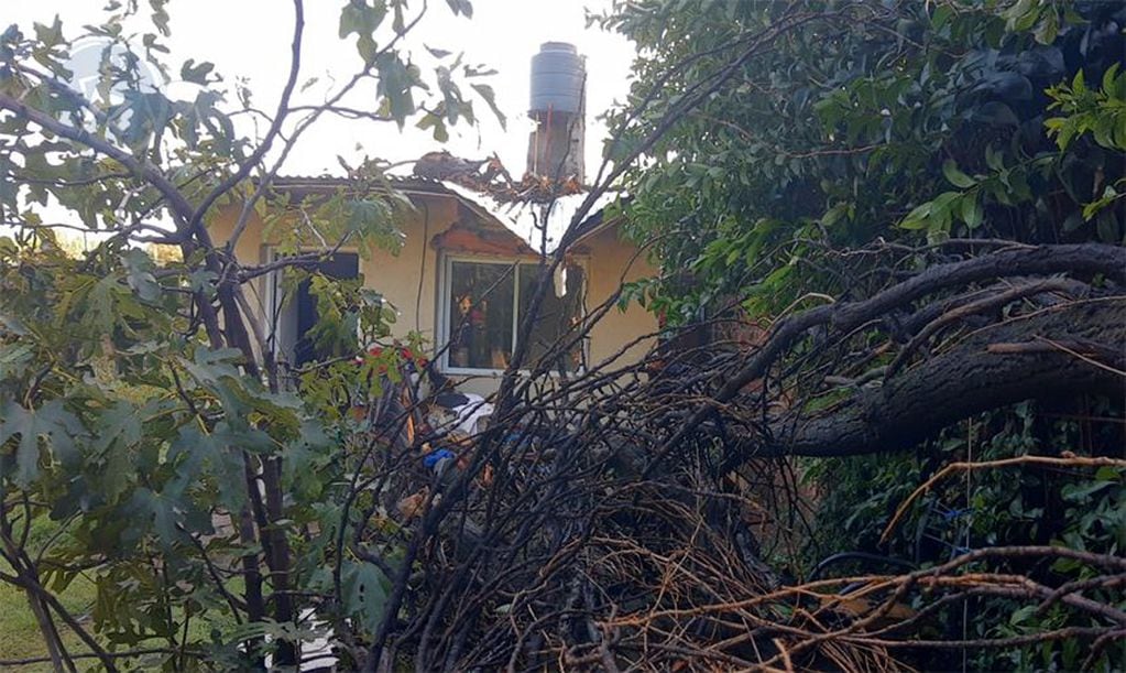 Destrozos en Villa de Merlo por las fuertes tormentas y vientos.