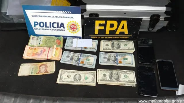 Secuestro de drogas y dinero en efectivo en Malagueño.
