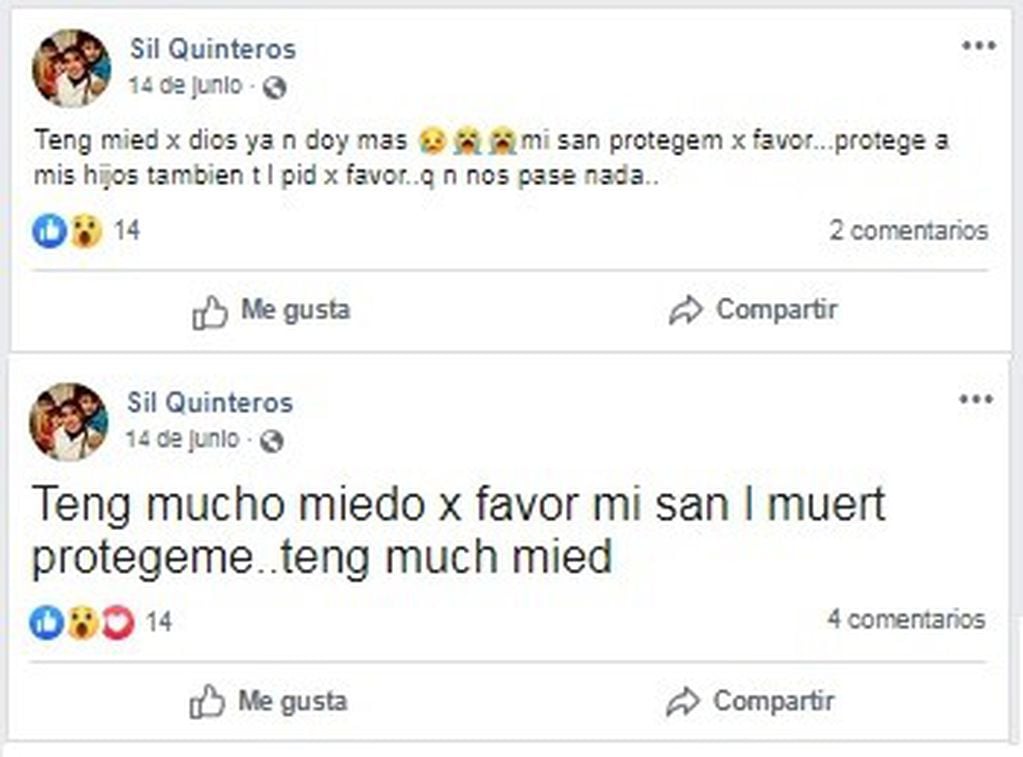 Silvia Quinteros ya había manifestado en Facebook su temor por un posible ataque de su ex. (Facebook)