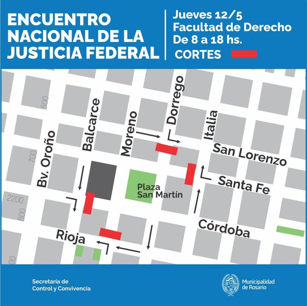 Cortes y desvíos de tránsito para este jueves 12 de mayo en Rosario