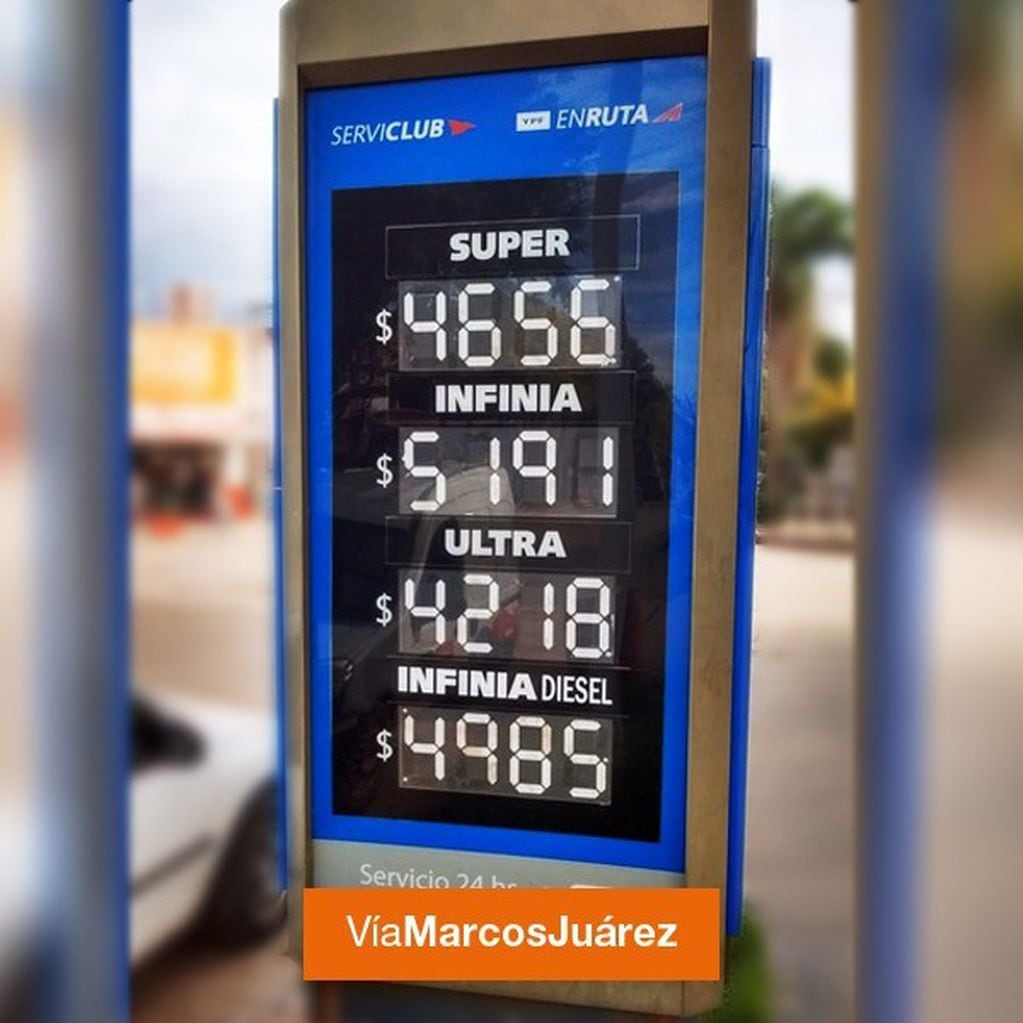 Nuevos precios de combustibles.