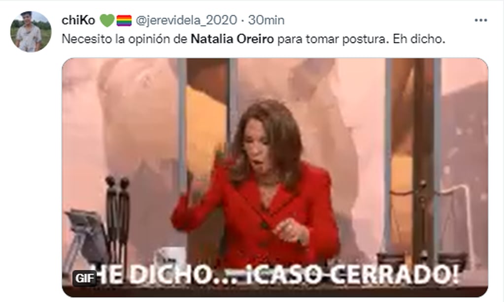 Natalia Oreiro es tendencia en Twitter.