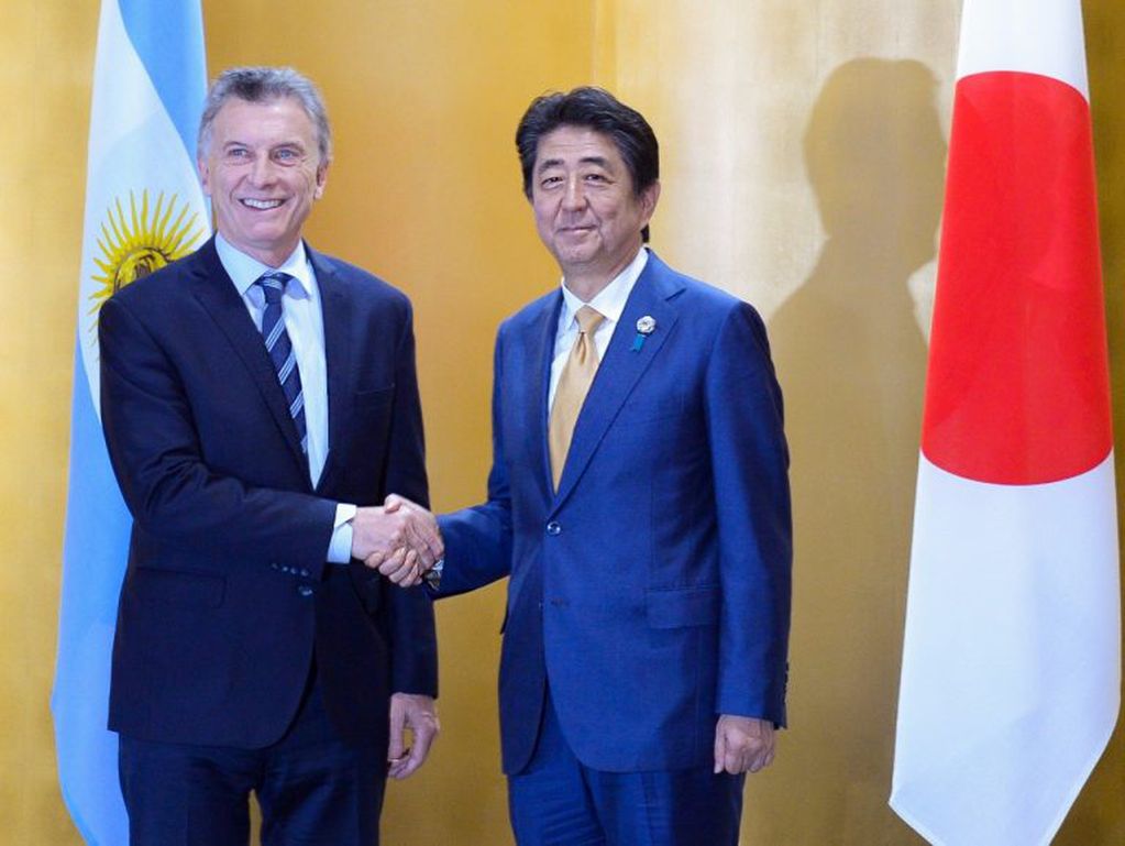 Mauricio Macri y el mandatario Japonés Shinzo Abe (Presidencia)