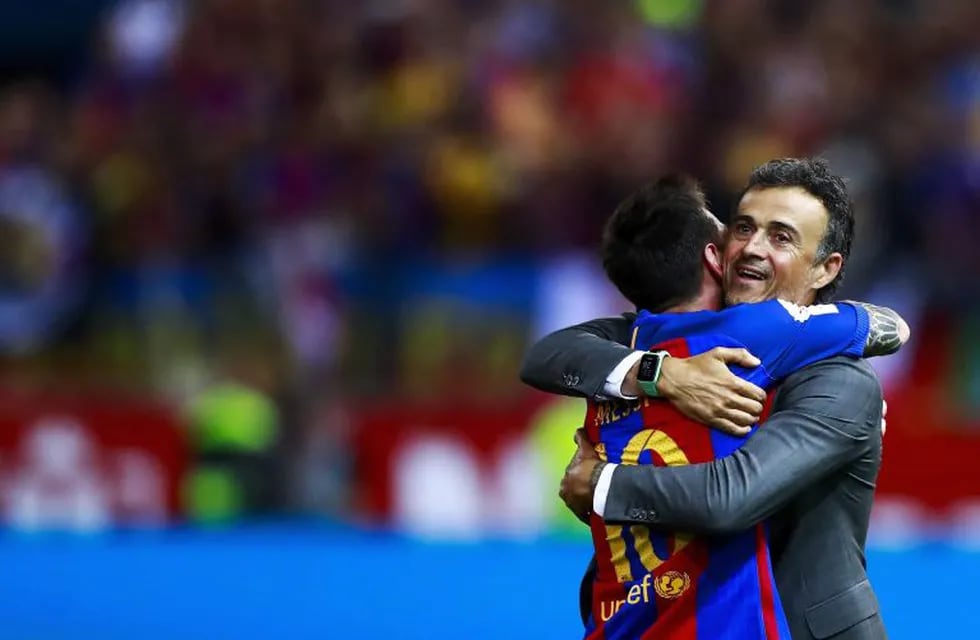 Luis Enrique y Messi (Foto: TyC Sports)