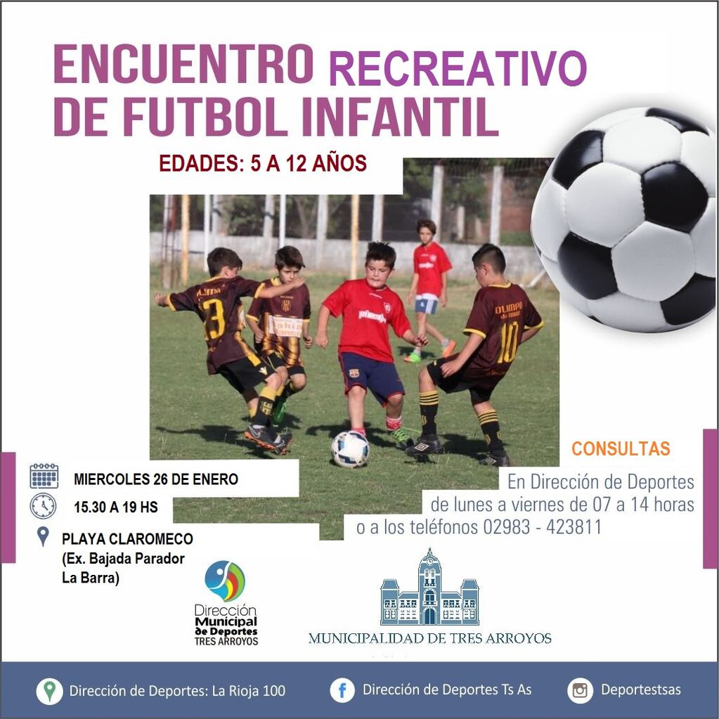 Encuentro Recreativo de Fútbol Infantil en Claromecó