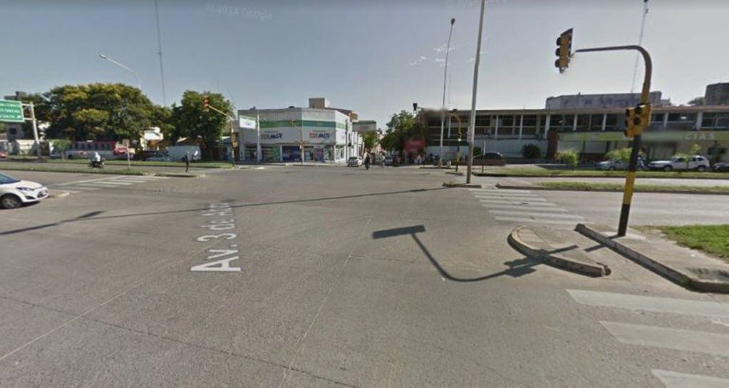 Cruce de las avenidas 3 de Abril y Mendoza, desde donde partirá la movilización. (Captura: Google Maps)