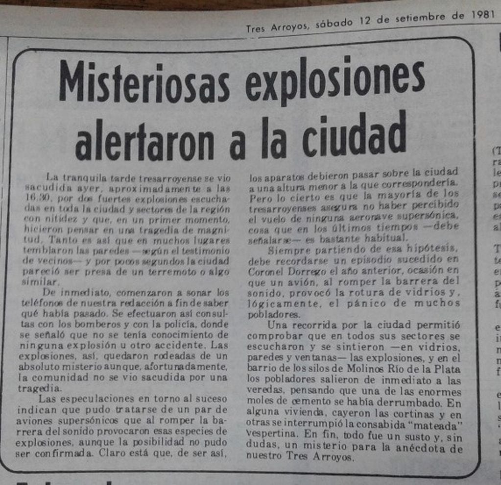 12 de septiembre de 1981: El articulo de La Voz del Pueblo que daba cuenta de lo ocurrido