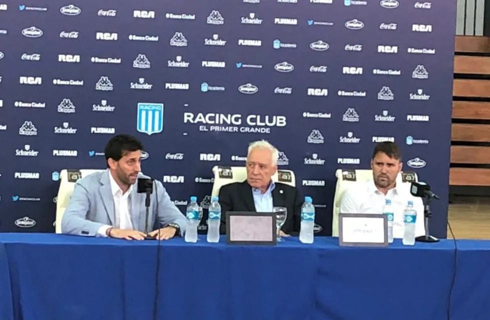 Milito, Blanco y Coudet en conferencia de prensa. (Captura de pantalla)