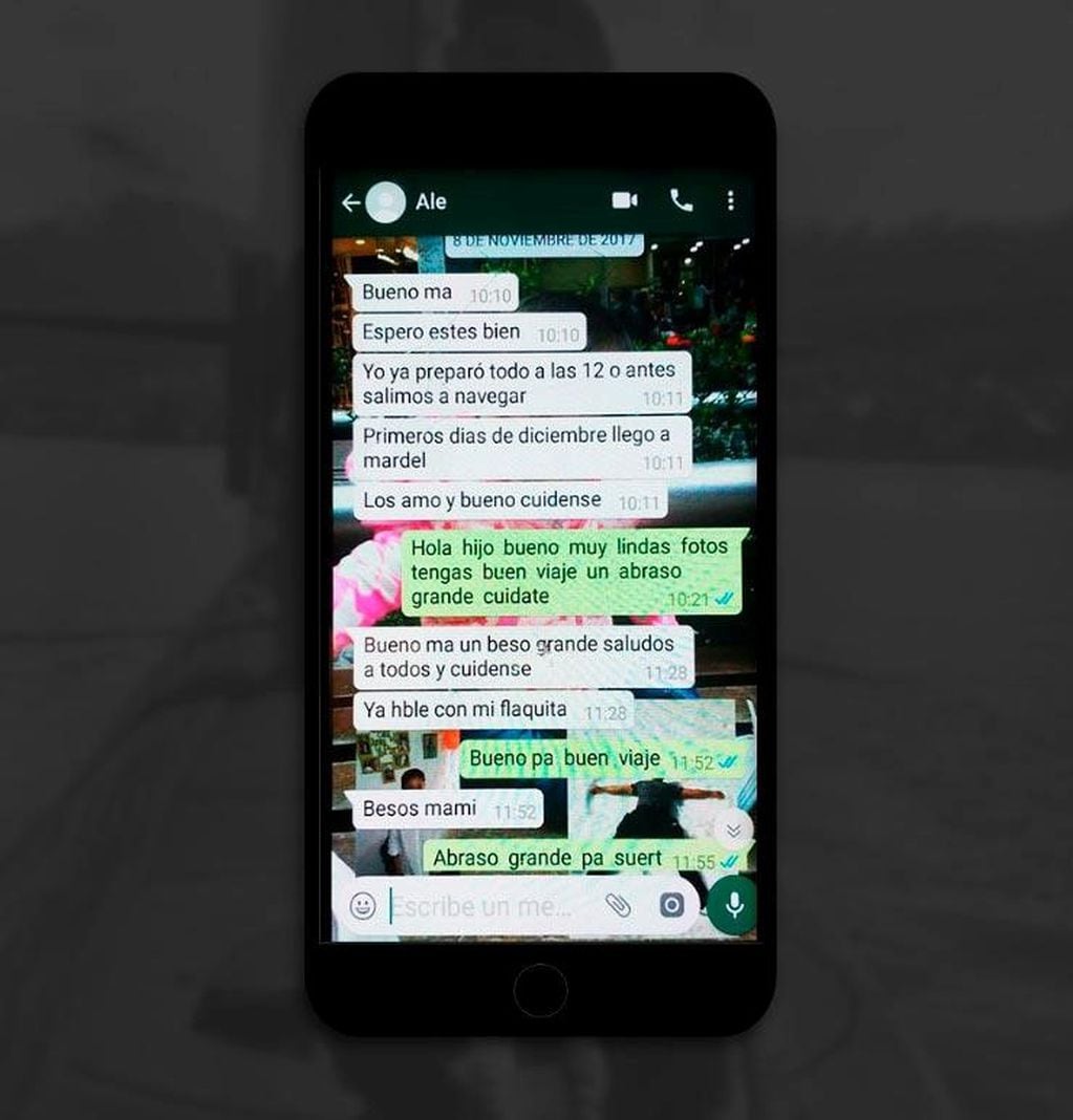 Mensajes de whatsapp enviados por los tripulantes del ARA San Juan a sus familias antes del último viaje.