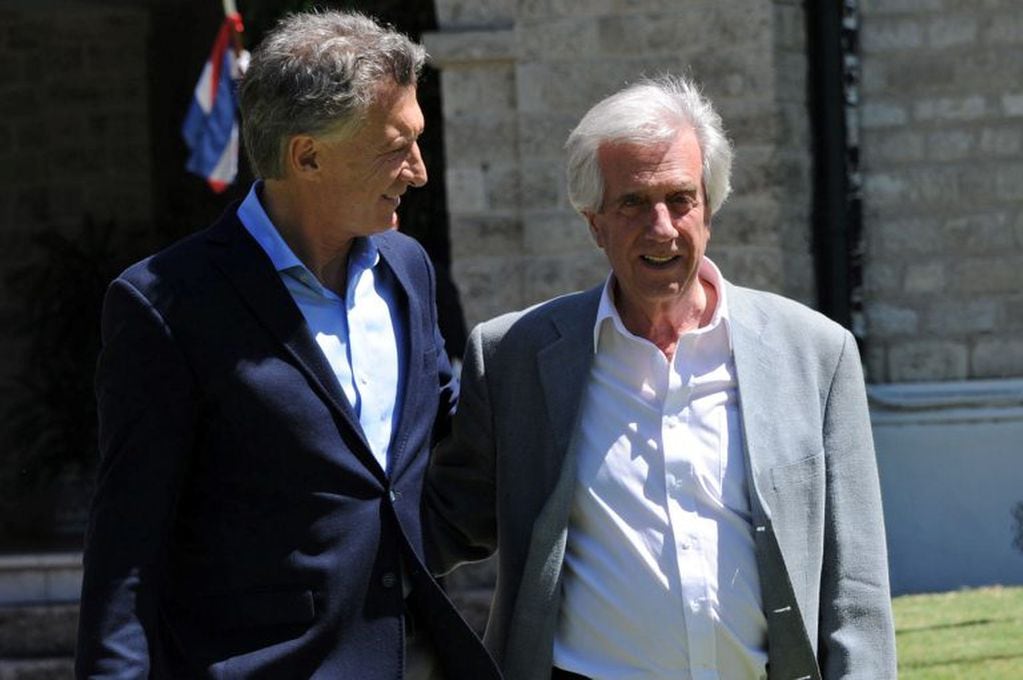 Mauricio Macri y Tabaré Vázquez. (Presidencia de Uruguay)