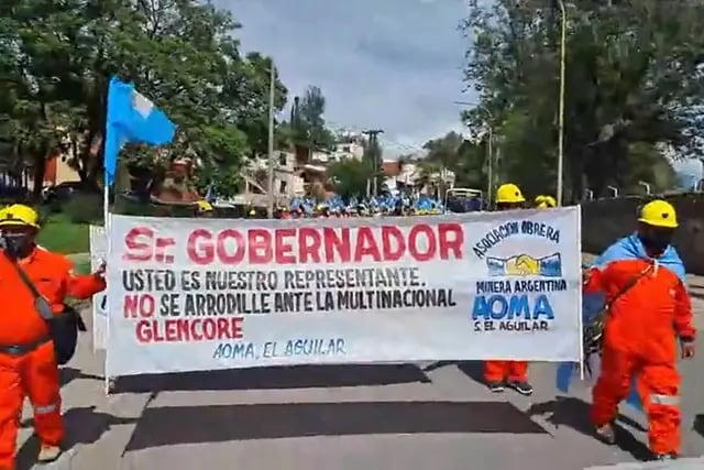 protesta de mineros en Jujuy