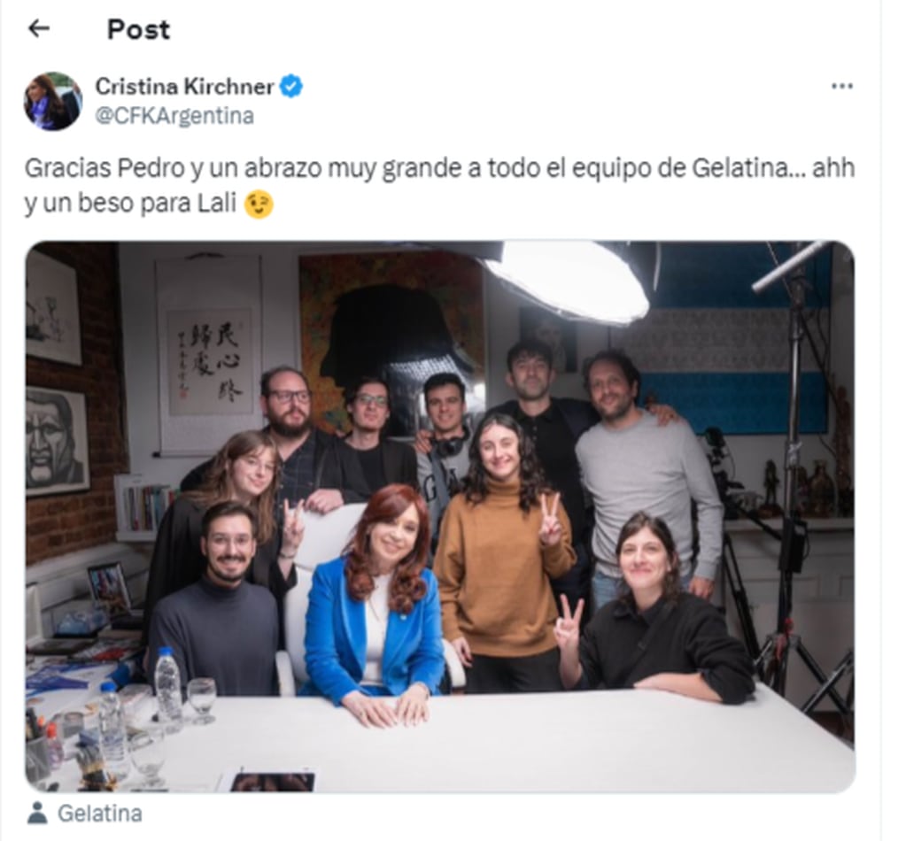 Cristina Kirchner y el guiño a Lali Espósito