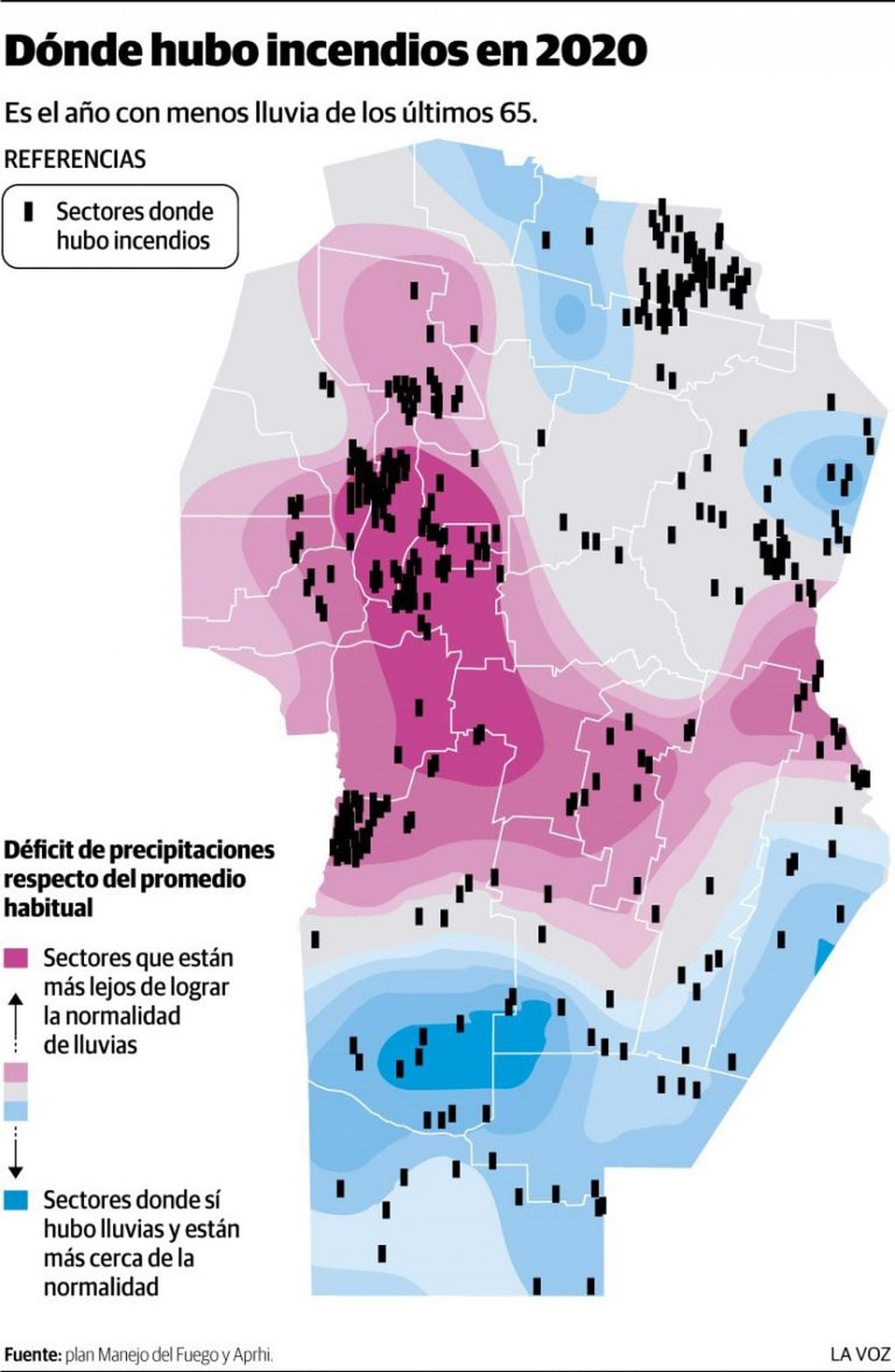 Gráfico sobre la incidencia de los incendios en Córdoba.
