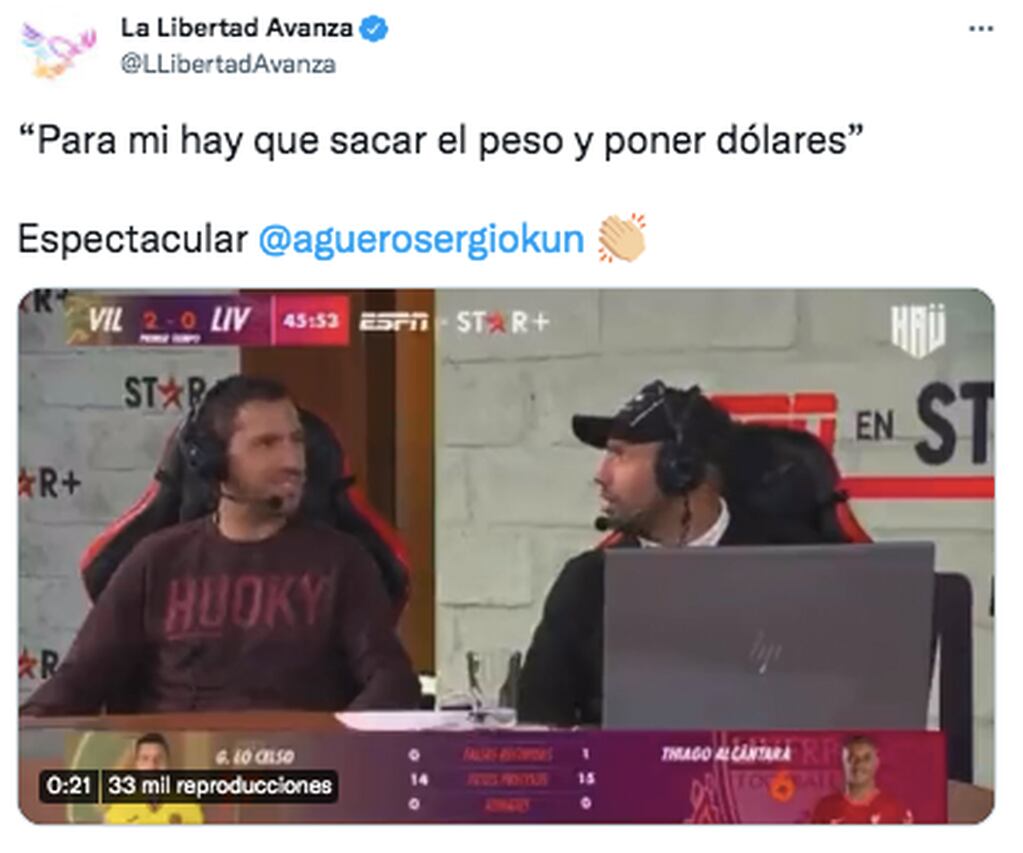 La reacción del partido de Javier Milei ante los dichos de Sergio Agüero.