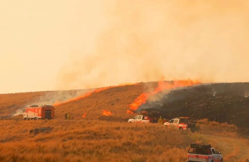 Incendio forestal en el norte de Punilla. (Foto: Jorge Gainza).