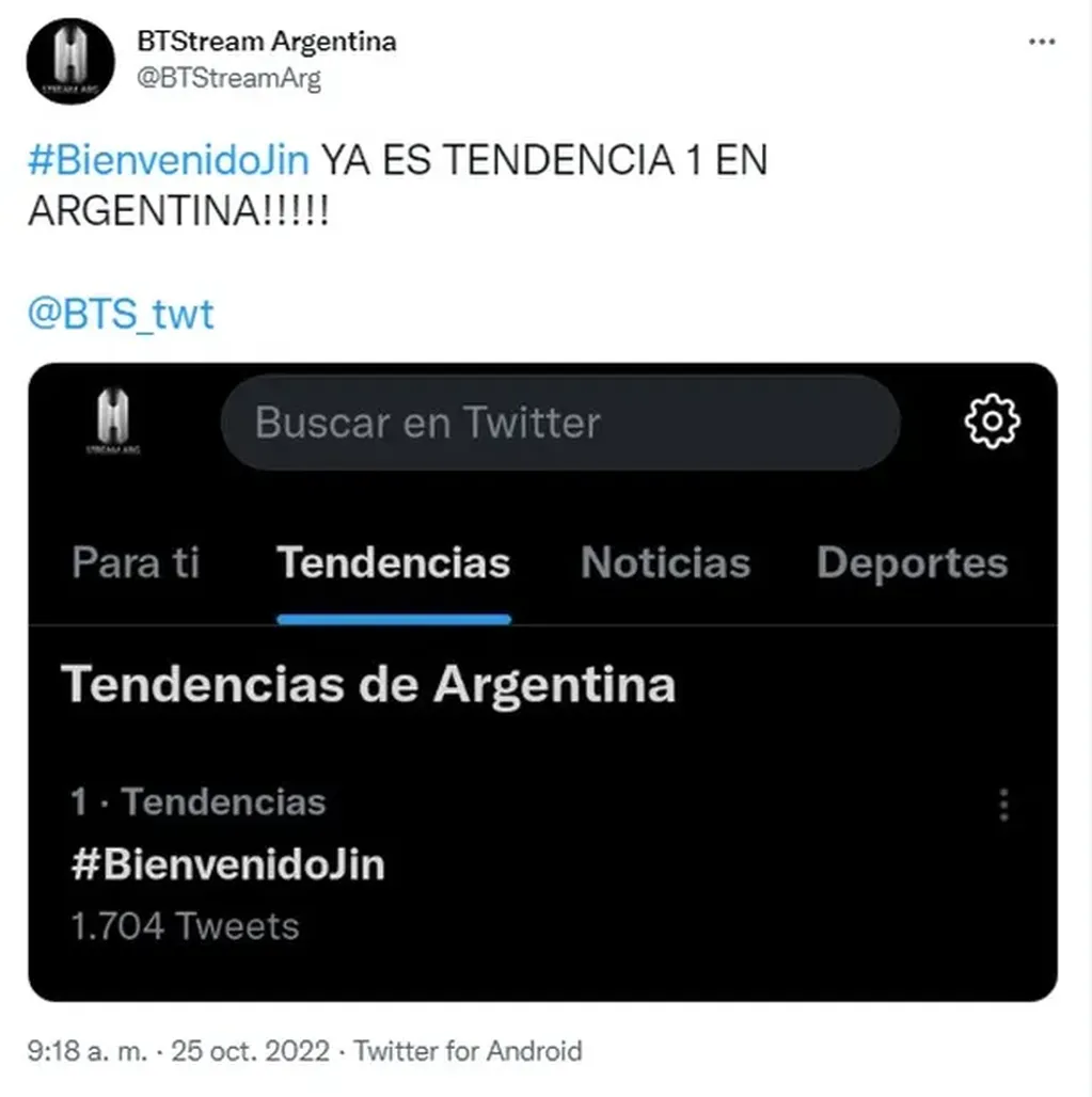 Jin en Argentina