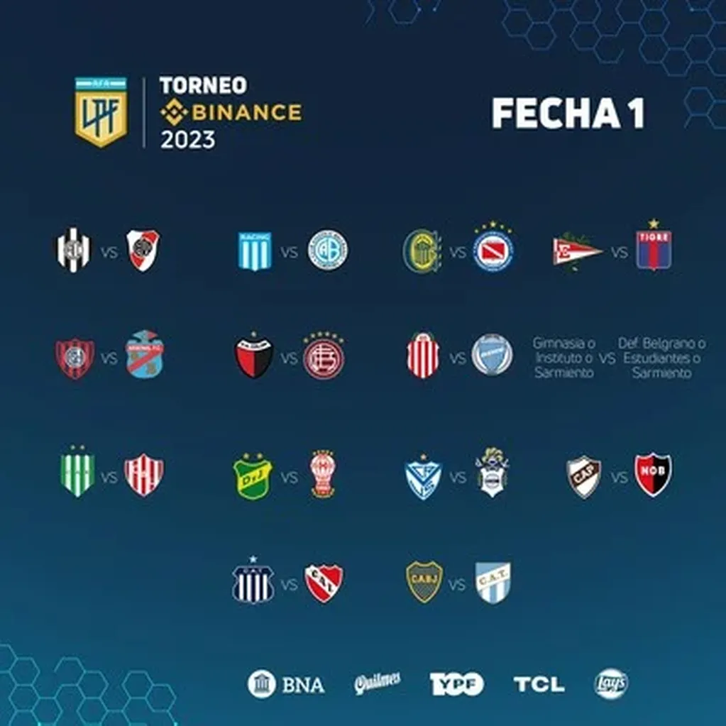 Fixture de la Liga Profesional 2023.