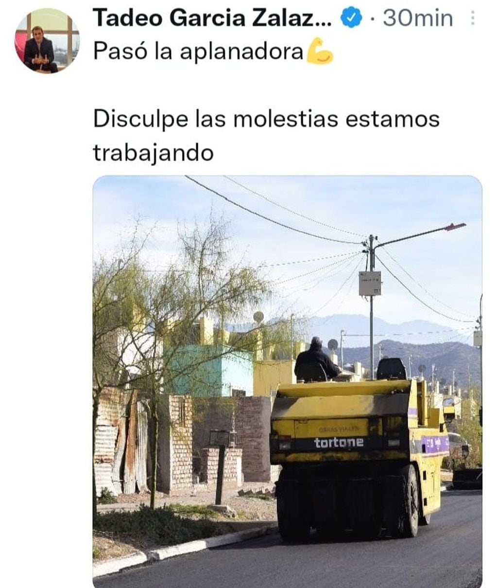 Tadeo García Salazar, intendente de Godoy Cruz, y un contundente tweet sobre el triunfo de Cambia Mendoza en Twitter.