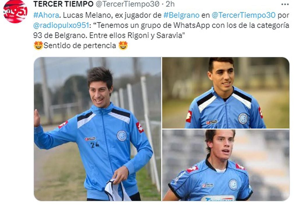 Lucas Melano saltó a primera en Belgrano junto a Emiliano Rigoni y Renzo Saravia, entre otros.