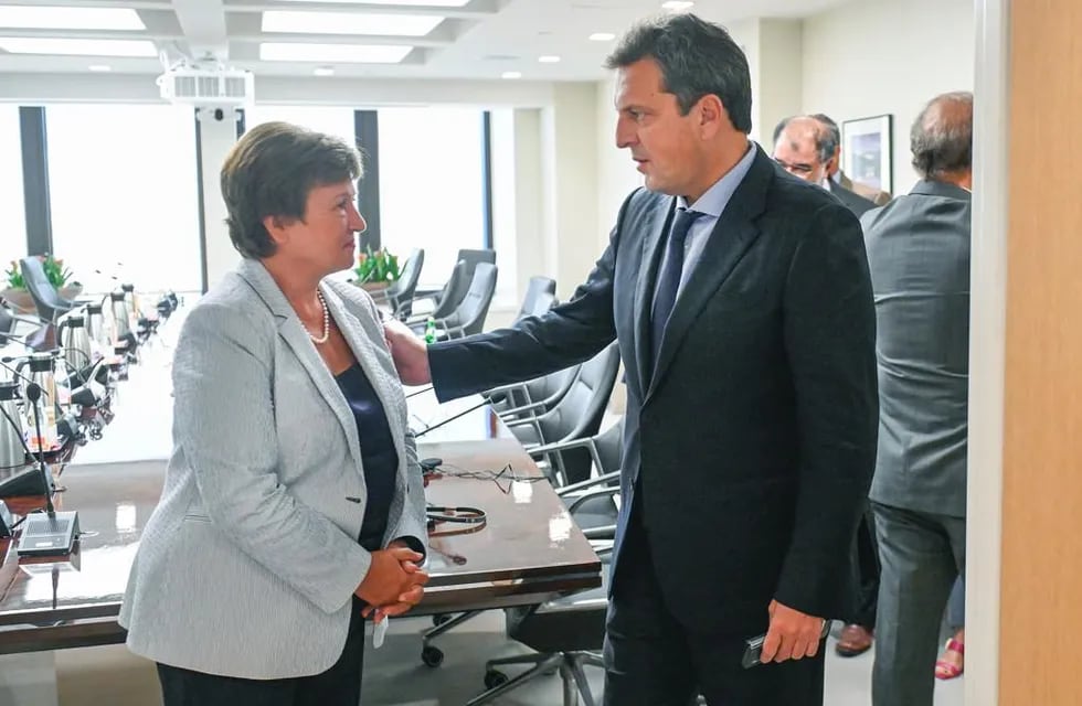 El ministro de Economía, Sergio Massa, se reunió con la titular del FMI, Kristalina Georgieva. Foto: Prensa Ministerio de Economía