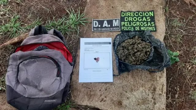 Encuentran marihuana en una mochila abandonada en Itaembé Miní de Posadas