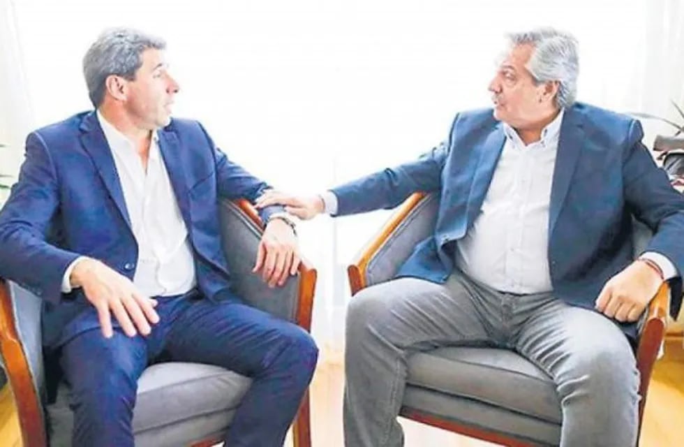 Sergio Uñac y Alberto Fernández durante su último encuentro.